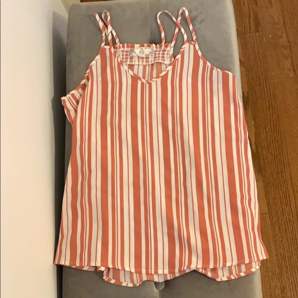 Pink & White striped tank! Size SMALL!